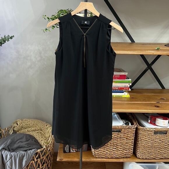 Black Dress Brown Zipper Size M - Picture 1 of 4